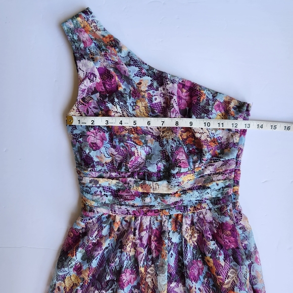 Gianni Bini Lainey Dress | Dahlia Purple Floral Lace | Size 0 # 2171M300 - Picture 4 of 11